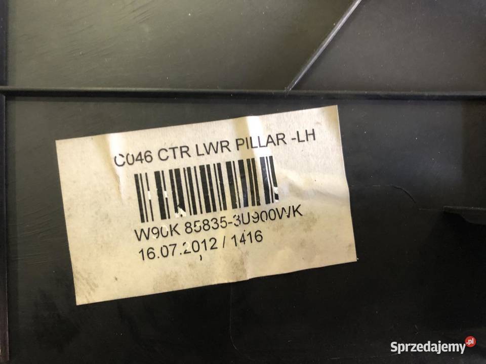 OSŁONA SŁUPKA LEWA 858363U900 KIA SPORTAGE III