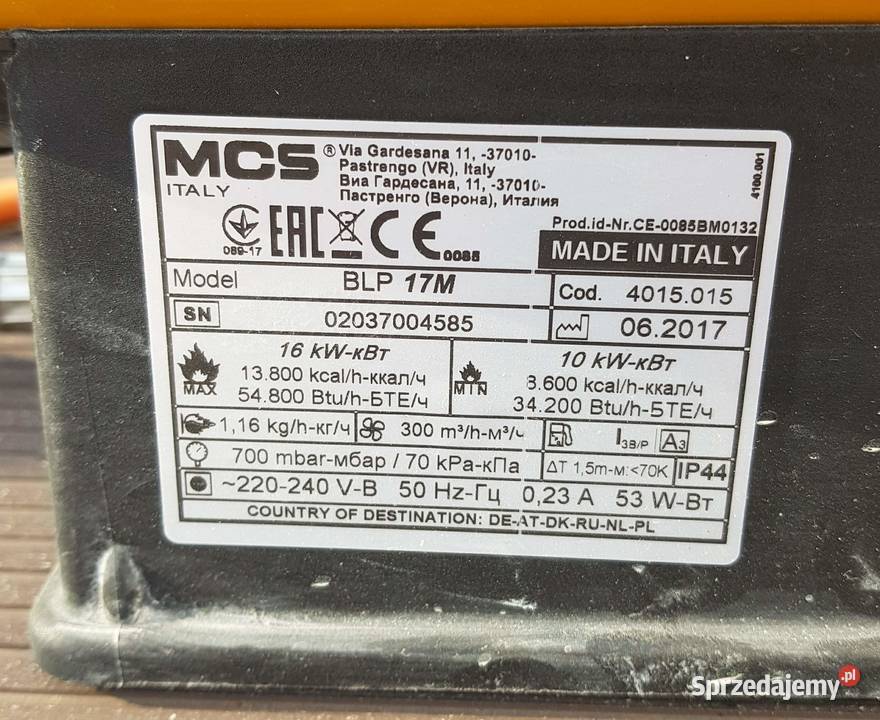 Nagrzewnica Master BLP 17M Koszki