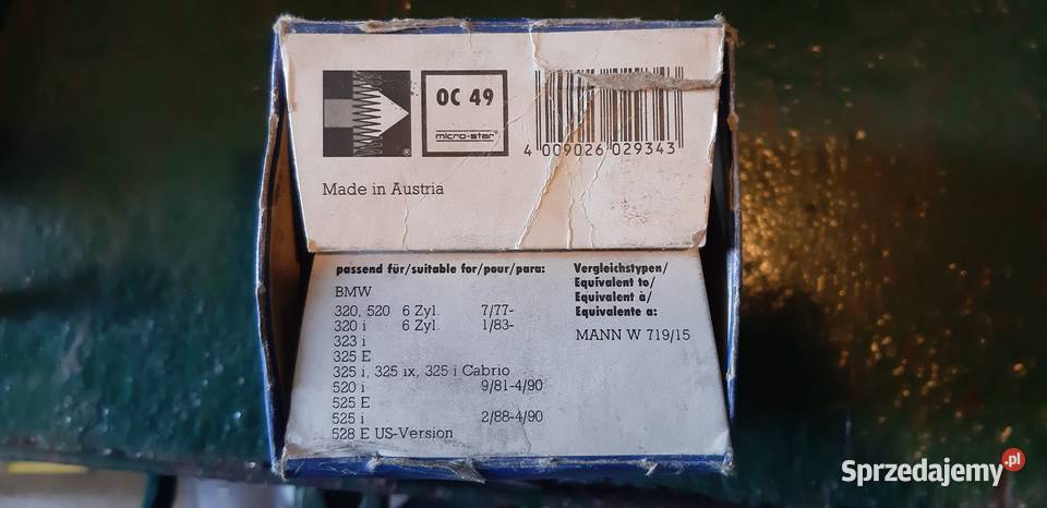 Filtr oleju Mahle OC49 Nowy Do Bmw 320 520 i Części świętokrzyskie Skarżysko-Kamienna sprzedam