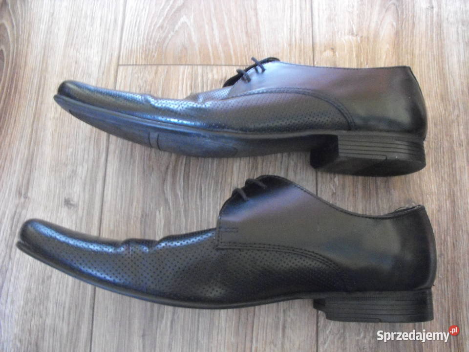 Buty NEXT EUR43 28 Skóra czarne pantofle stan