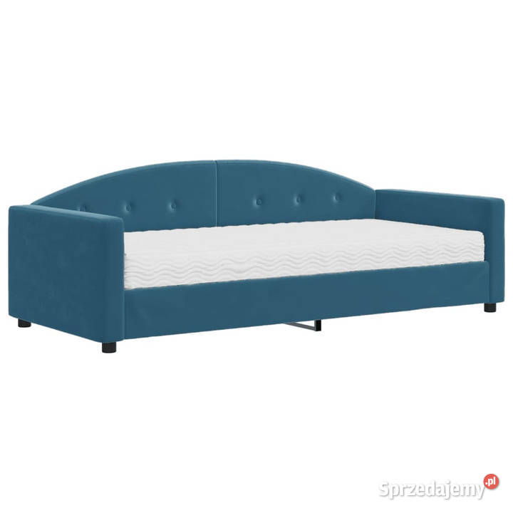 Sofa z materacem do spania niebieska aksamit Warszawa sprzedam