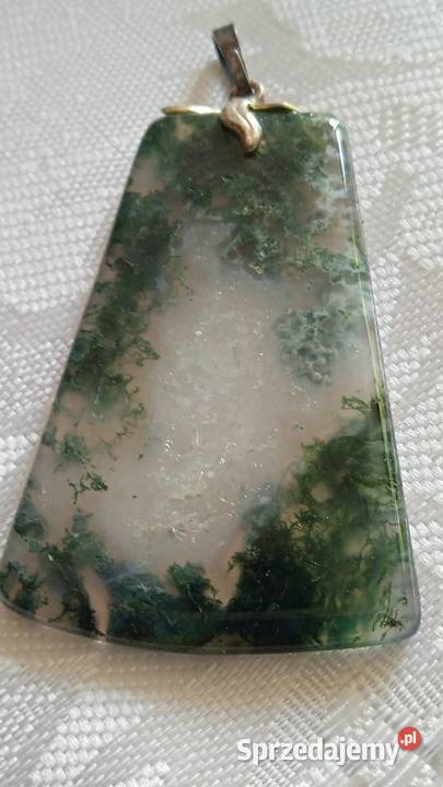 MEDALION Z NATURALNEGO CHRYZOPRAZU W SREBRZE Piła