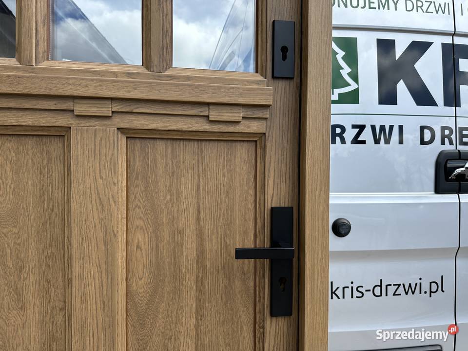 Drzwi zewnętrzne drewniane AMERYKAŃSKIE RĘKI Grzybno