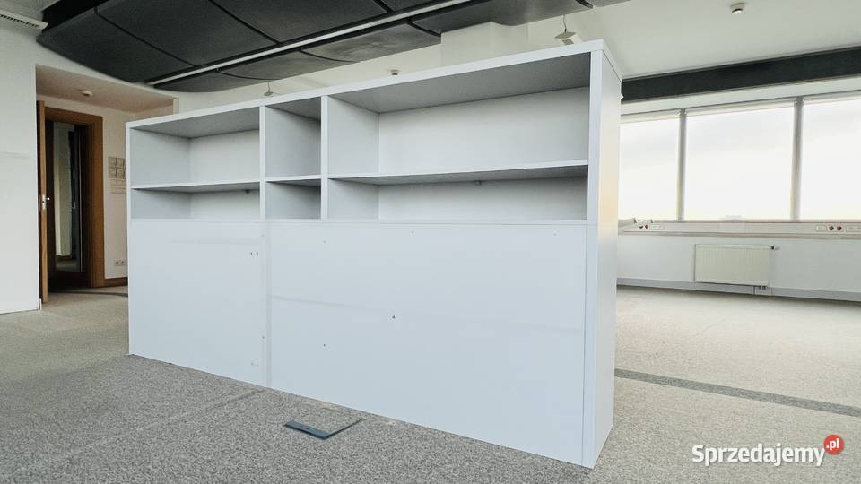 Regał otwarty dwustronny z półkami szary D 279 x mazowieckie