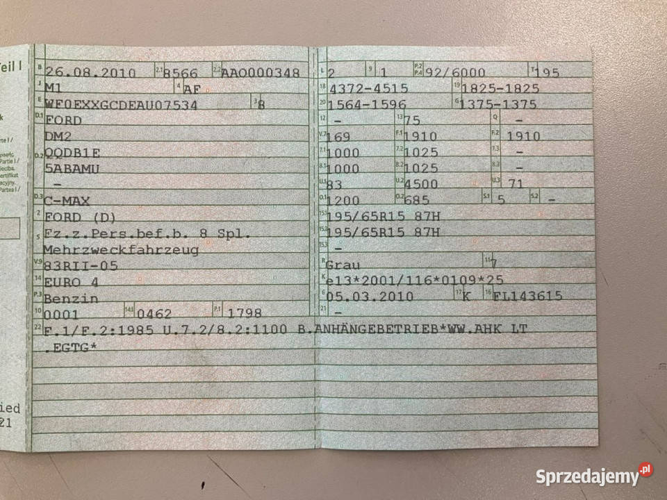 Ford C Mocna benzyna liftingu czujniki pt audio C-MAX Wejherowo sprzedam