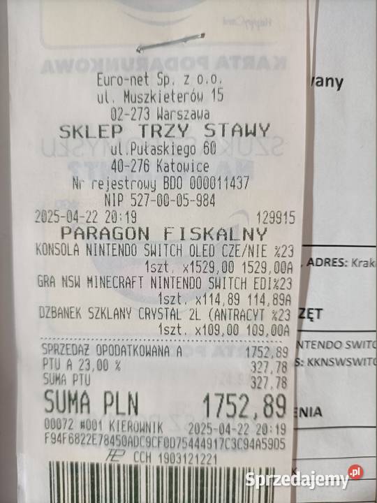 Konsola NINTENDO Switch Oled Czerwononiebieska Katowice sprzedam