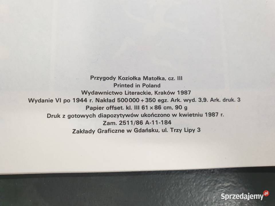 3cia Księga Przygód Koziołka Matołka 1987 stan dla dzieci Gdynia