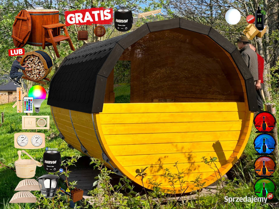 SAUNA Ogrodowa 200 OKNO 50 BECZKA 500L Wiata Nowy Targ sprzedam