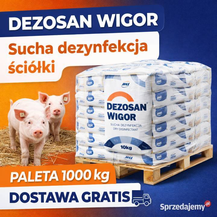 Sucha dezynfekcja ściółki Dezosan Wigor paleta Łomianki