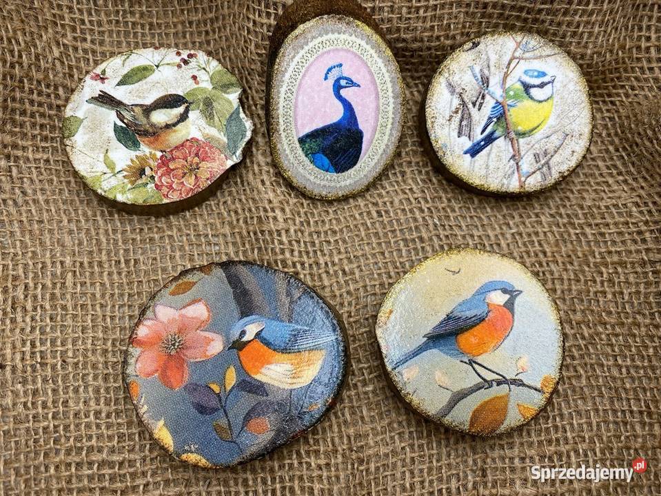 Drewniane magnesy na lodówke z brzozy