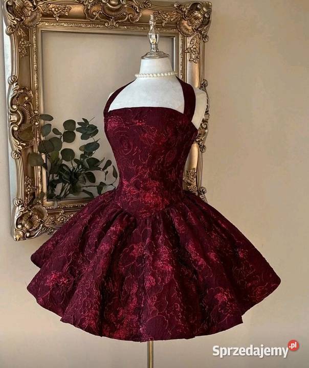 Bordowa sukienka wieczorowa Olesno sprzedam