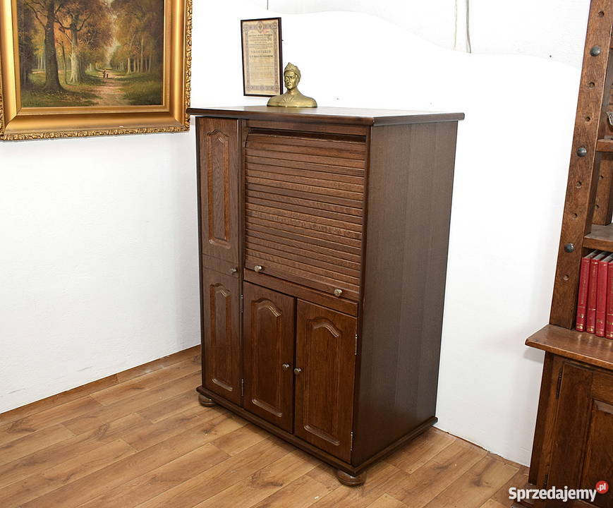 SEKRETARZYK SEKRETERA BIURKO SZAFKA KOMPUTER DĄB Świdnica