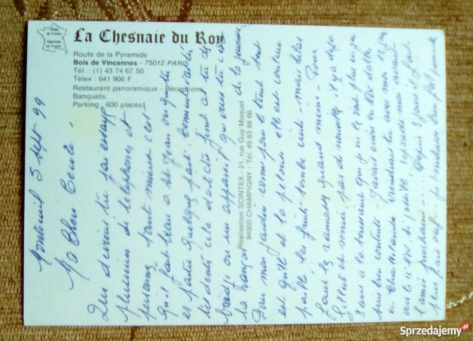 RESTAURACJA W PARKU WE WSCHODNIEJ CZĘŚCI PARYŻA Pocztówki i karty telefoniczne Piszczac