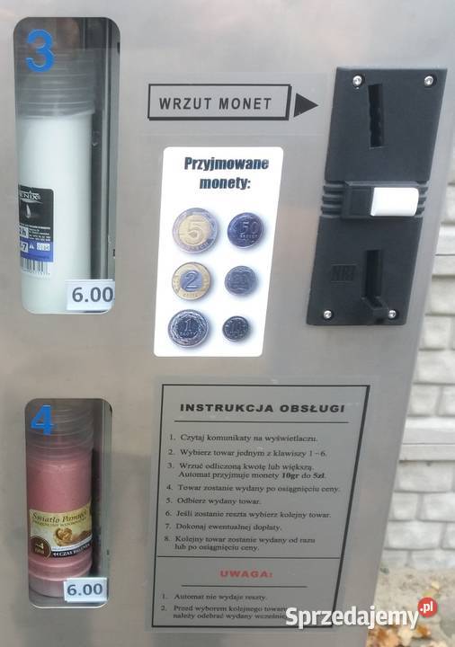 Zniczomat TM4 do wkładów do zniczy z płatnością Alwernia sprzedam