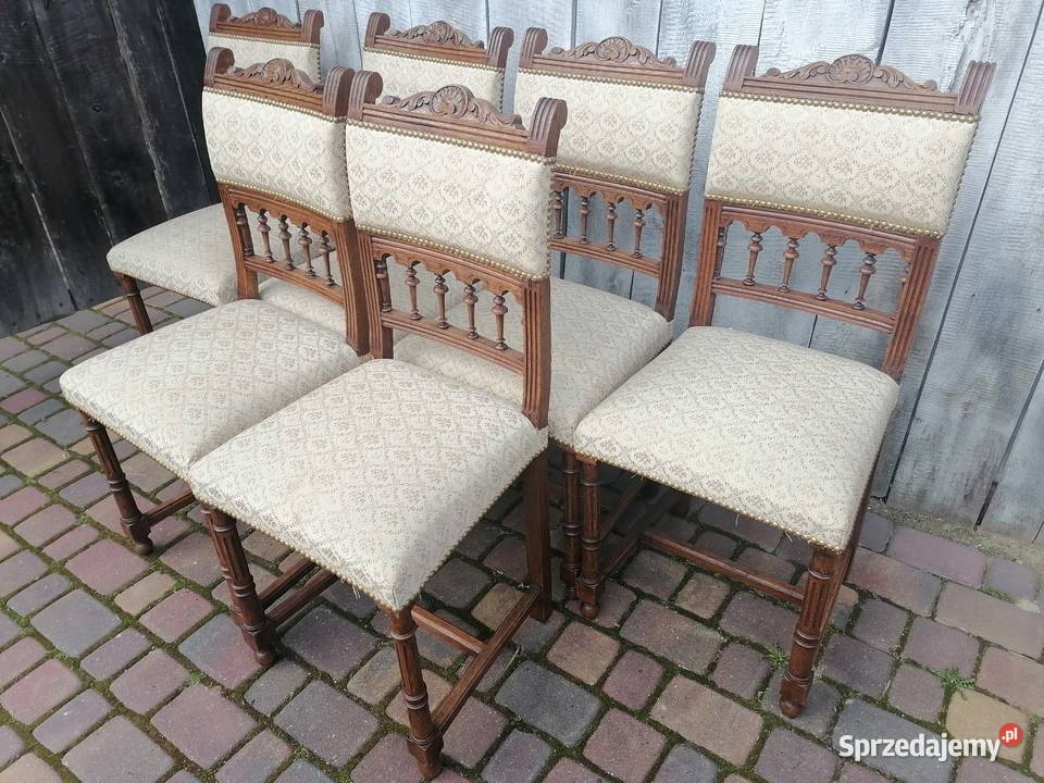 Sześć krzeseł Henryk III Meble Wąwolnica