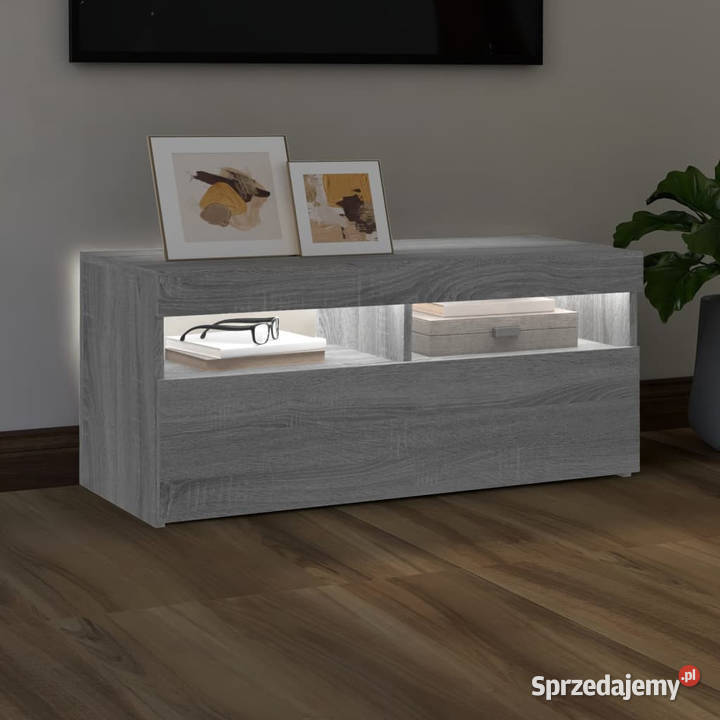 Szafka pod TV z oświetleniem LED szary dąb Warszawa