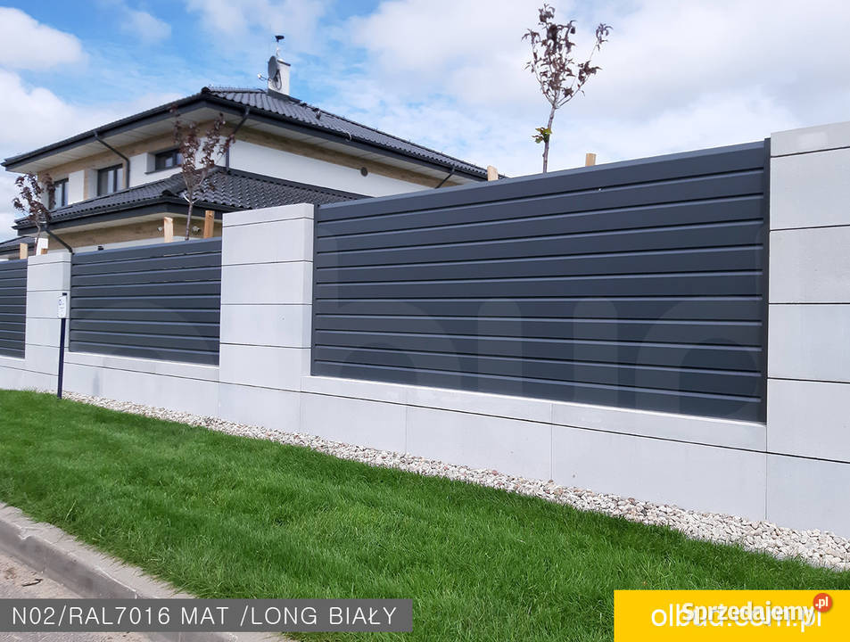 Nowoczesne ogrodzenie żaluzjowe N02 aluminiowe Chwaszczyno