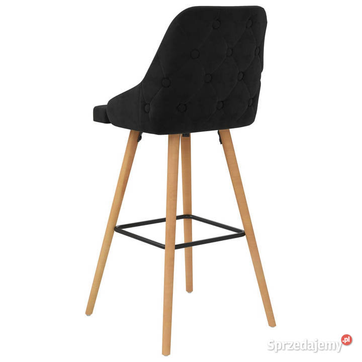Stołki barowe 2 czarne obite aksamitem WM289469 mazowieckie Warszawa