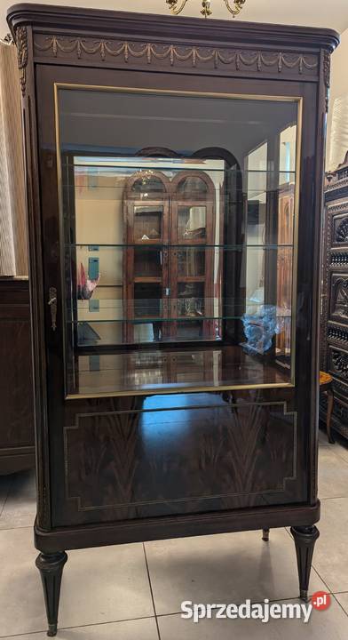 Wspaniała witrynaserwantka empire intarsjesklep Dąbrowa Górnicza