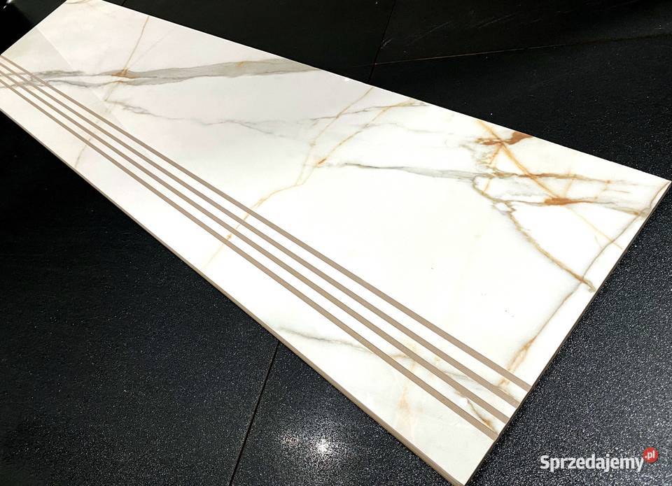 Płytki na schody Calacatta Carrara 120x30 POŁYSK Łask