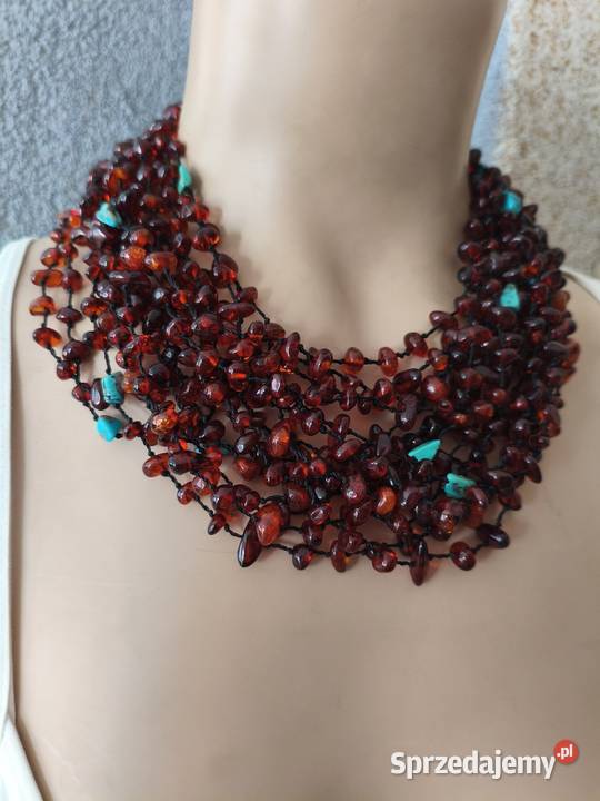 Kolia Naszyjnik Bursztyn Turkus podlaskie Białystok