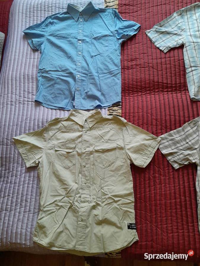 Różne męskie koszule z krótkim rękawem zadbane dolnośląskie