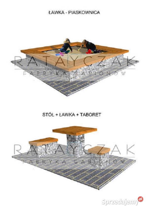 Kanapa narożna meble ogrodowe gabion gabiony Architektura ogrodowa Toruń