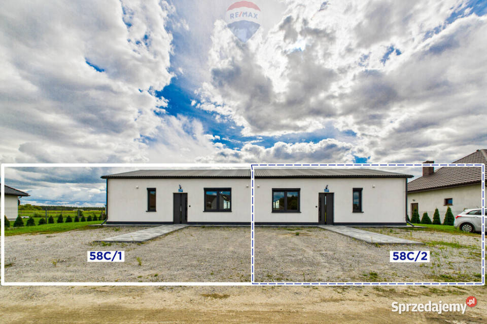 Nowy dom w zabudowie bliźniaczej prawa strona 67.49m2 Galewice