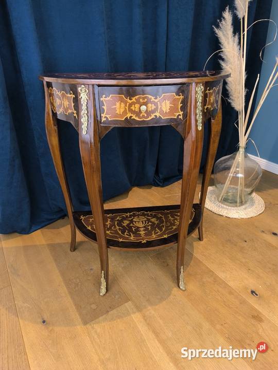 Piękna unikalna konsolka intasjowana przyścienna Łódź