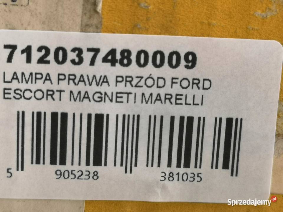 LAMPA PRAWY PRZÓD FORD ESCORT III 19801986 NOWA sprzedam