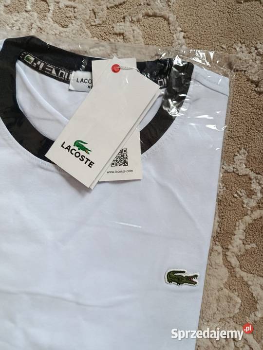 Tshirt bawełniany Lacoste biały XL regular fit Białystok