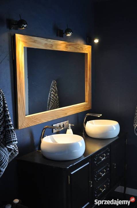 Lustro w przepięknej dębowej ramie Bytom