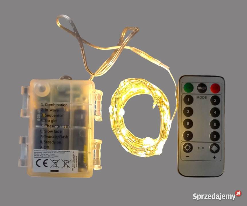 Lampki choinkowe świetlne LED cienki drucik z Chrzanów