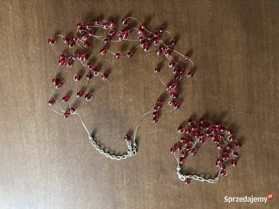 naszyjnik czerwony bransoletka Zegarki i Biżuteria Rzeszów