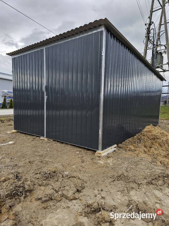 Garaż blaszany 3x5 czarny jednospadowy brama Sprzedaż Kraków