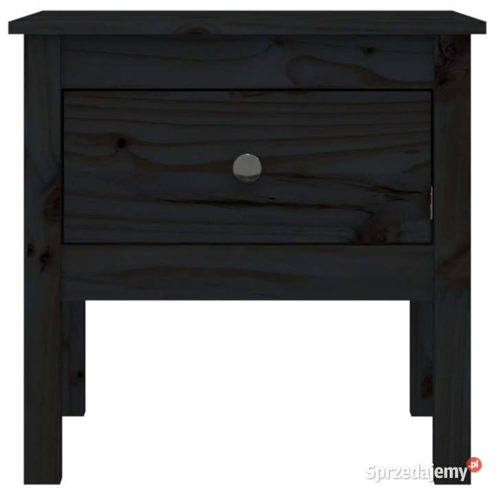 Stolik boczny czarny 50x50x49 lite drewno Warszawa