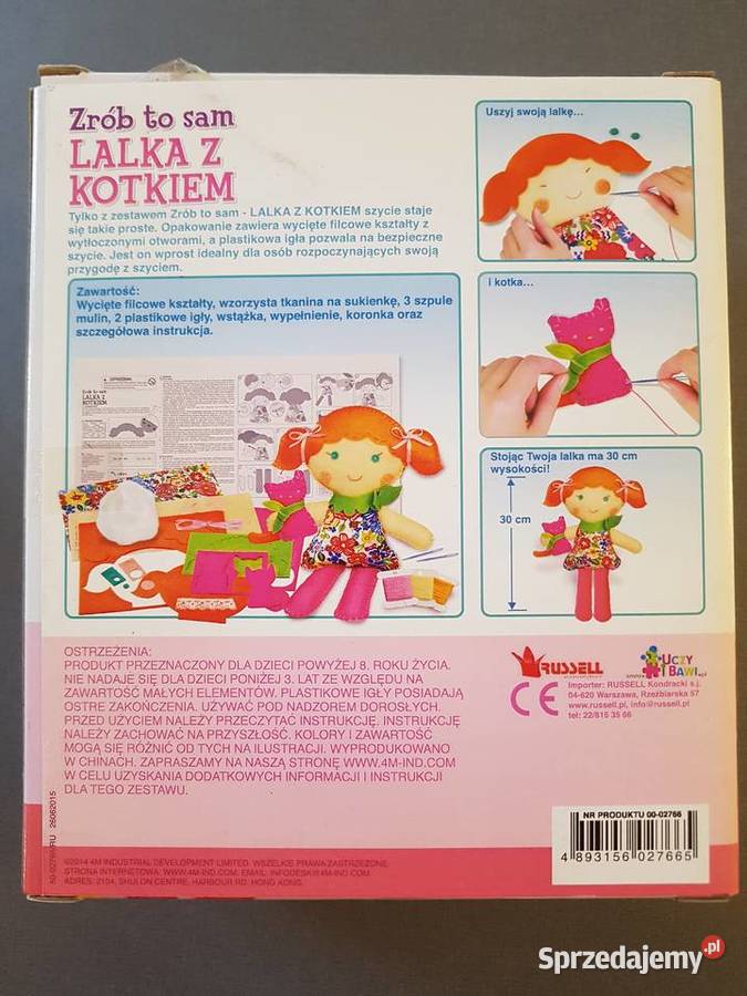 Lalka z kotkiem DIY 4M