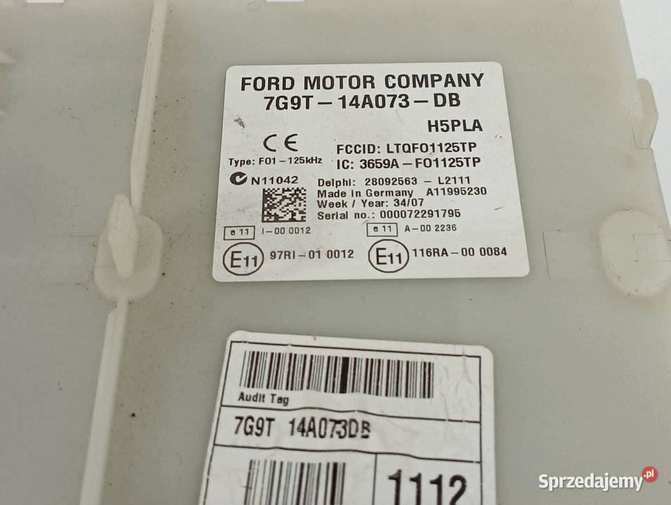 SKRZYNKA BEZPIECZNIKÓW 7G9T14A073DB Ford Mondeo osobowe Skrzynki bezpieczników sprzedam