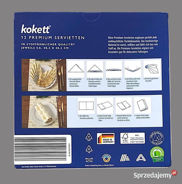 Zestaw 12 serwetek świąteczne gwiazdki na białym Chrzanów