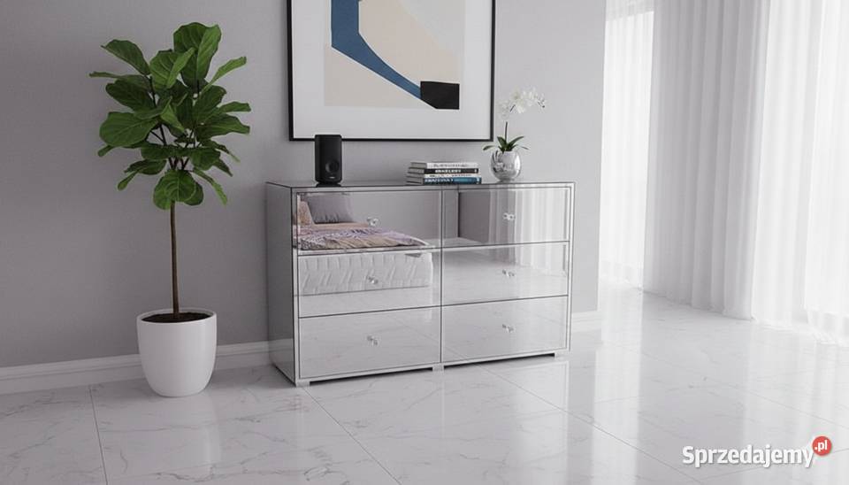 Ekskluzywna Komoda Lustrzana 120 6 Szuflad Styl Kępno sprzedam