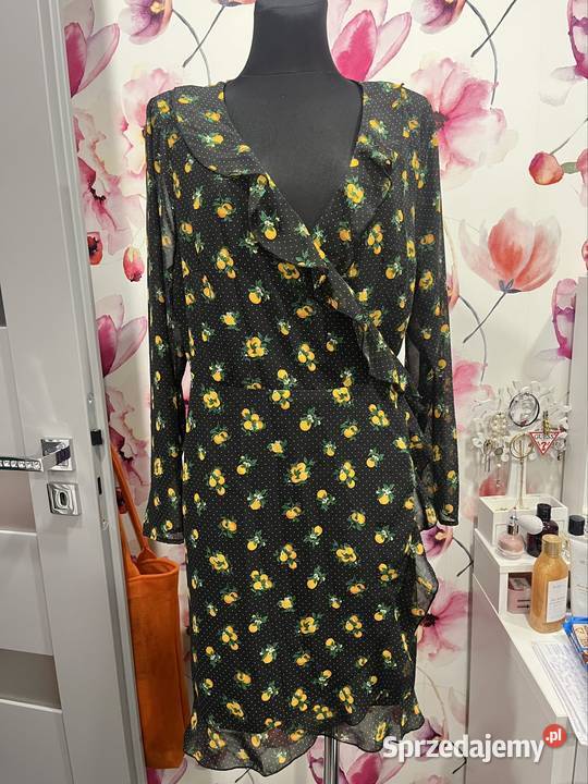 Evenodd sukienka modny wzór groszki cytrynki 46 Choszczno
