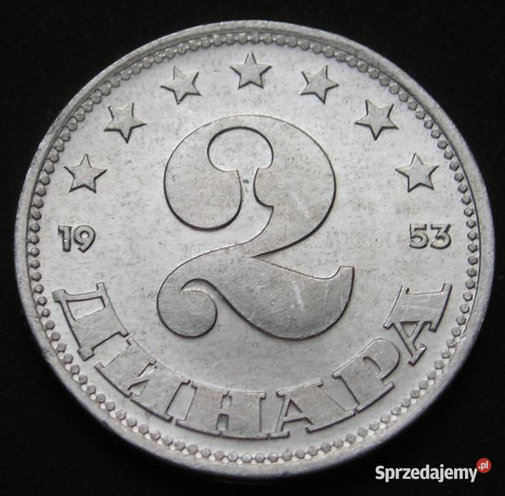 JUGOSŁAWIA 2 DINARY 1953 STAN 12 Łódź
