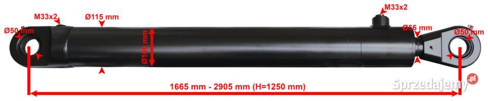Polski SIŁOWNIK hydrauliczny 100x56 skok 1250 Rolnictwo Solec Kujawski sprzedam