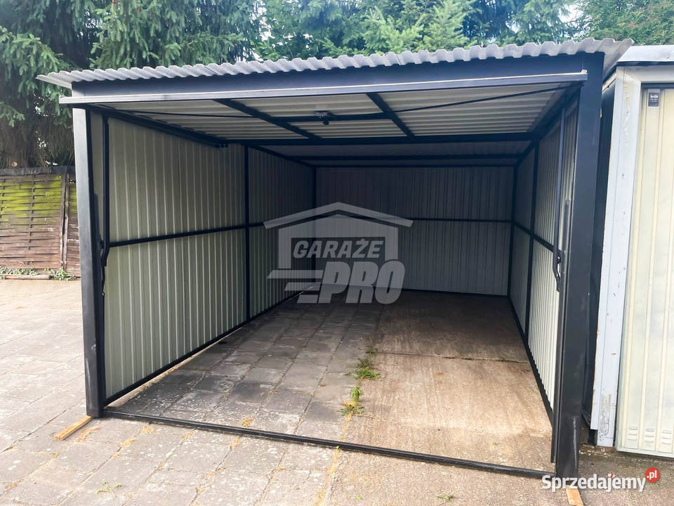 Garaż blaszany 3x5 Brama Biały Dach spad w tył blacha Sprzedaż Kalisz