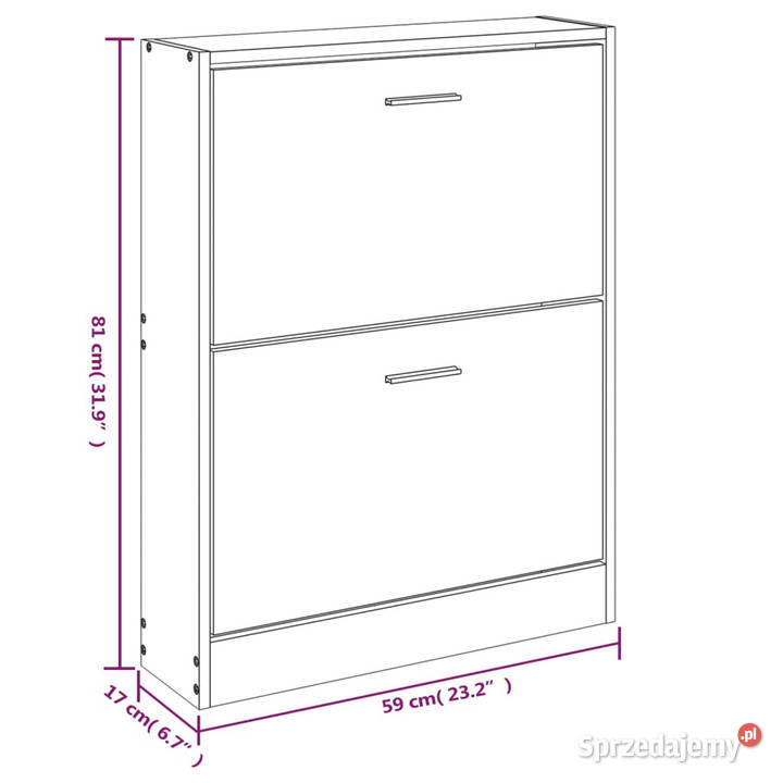 Półka na buty biała 59x17x81 materiał mazowieckie