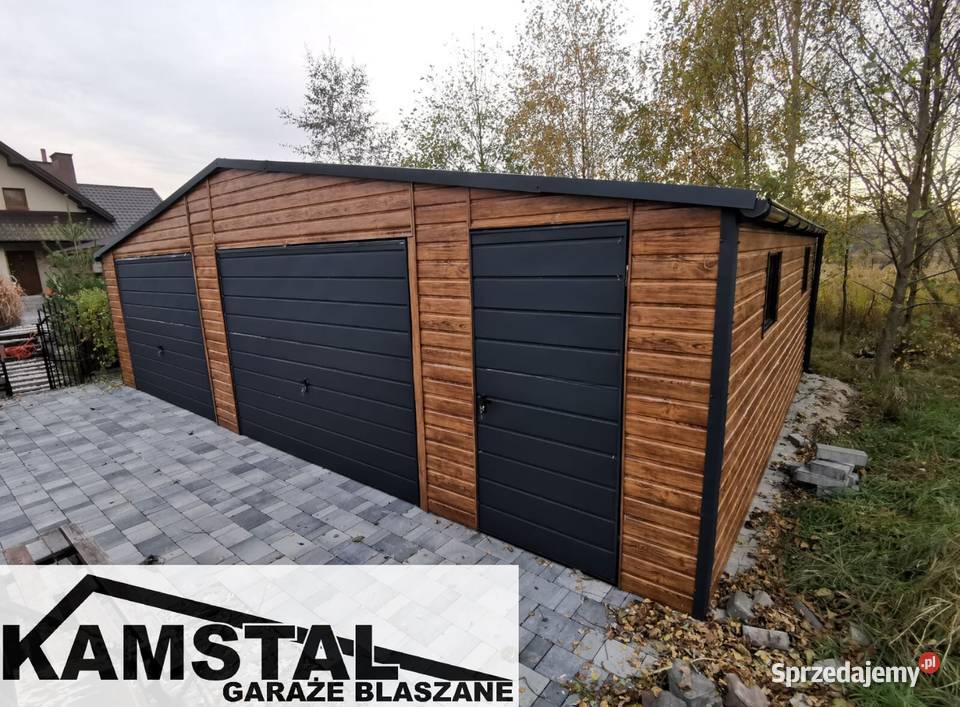 Garaż blaszany 8x7 drewnopodobny dwustanowiskowy dolnośląskie