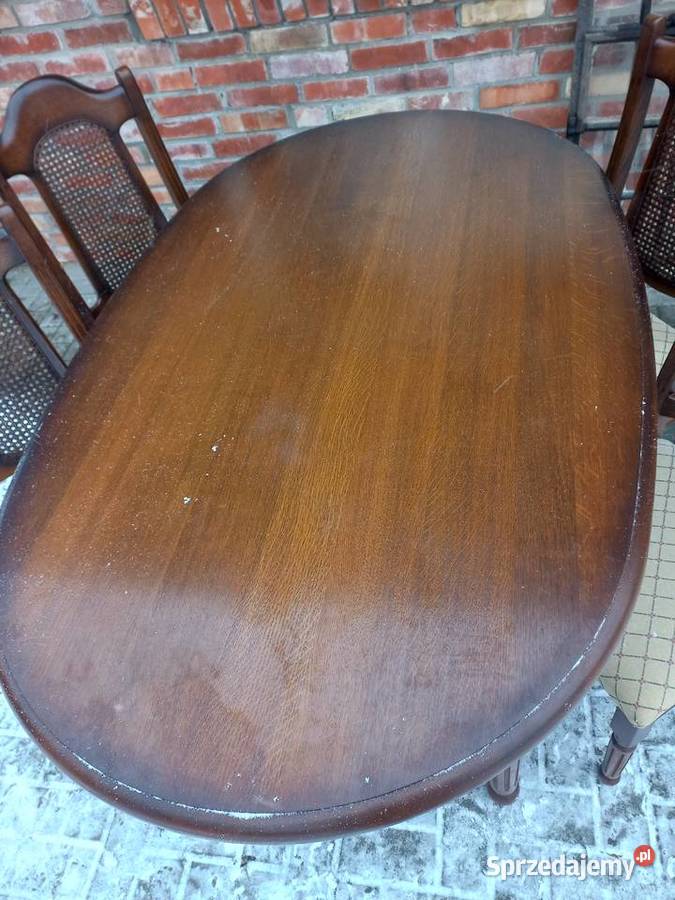 Stół dębowy owalny masywny holenderski 4 krzesła Meble Gawroniec sprzedam