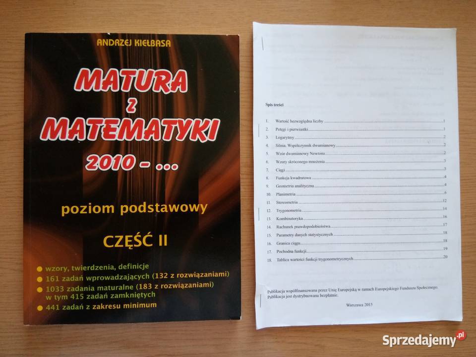 Matura z matematyki poziom podstawowy Andrzej Kiełbasa 2010