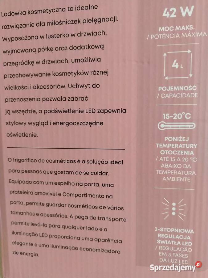 NAJTANIEJ Lodówka Kosmetyczna LED Przenośna z Akcesoria kosmetyczne Zabrze