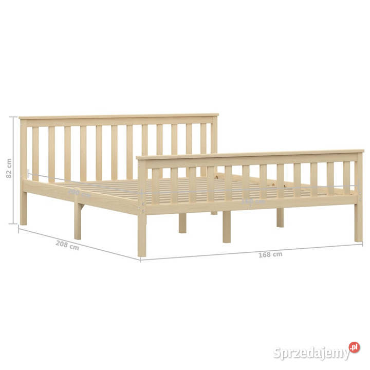 Rama łóżka naturalna lite drewno sosnowe 160 x 208cm mazowieckie sprzedam